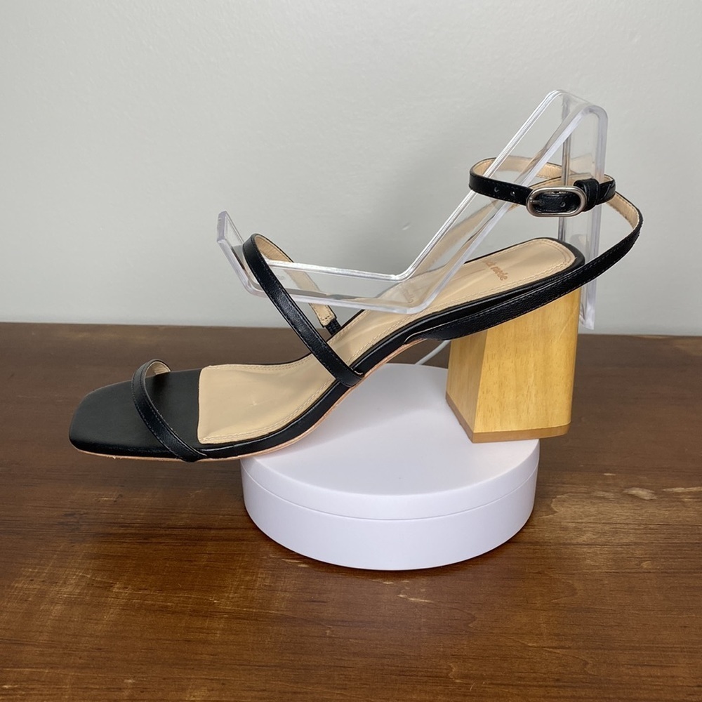 Black Suede Studio Black Leather Strappy Verana Sandals New Size 38 (7.5) - Picture 6 of 10